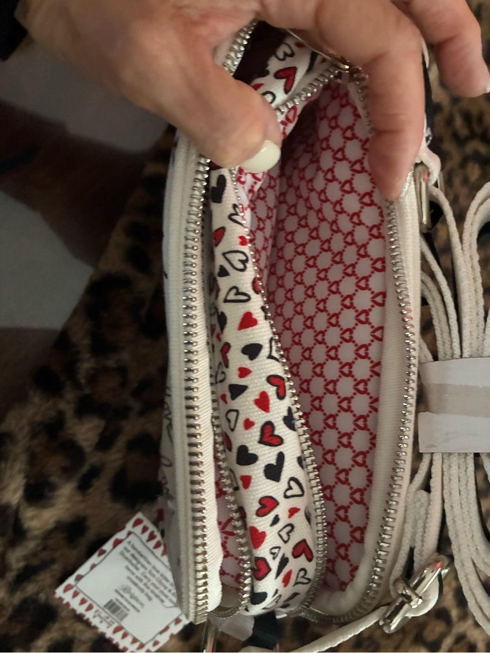 Brighton White 'Love' Print Crossbody Bag - Picture 2 of 2